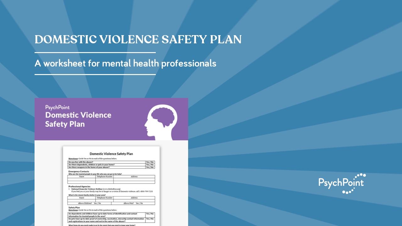 Domestic Violence Safety Plan Worksheet | PsychPoint