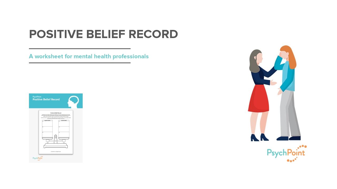 worksheet Core Beliefs Worksheet positive belief record worksheet psychpoint