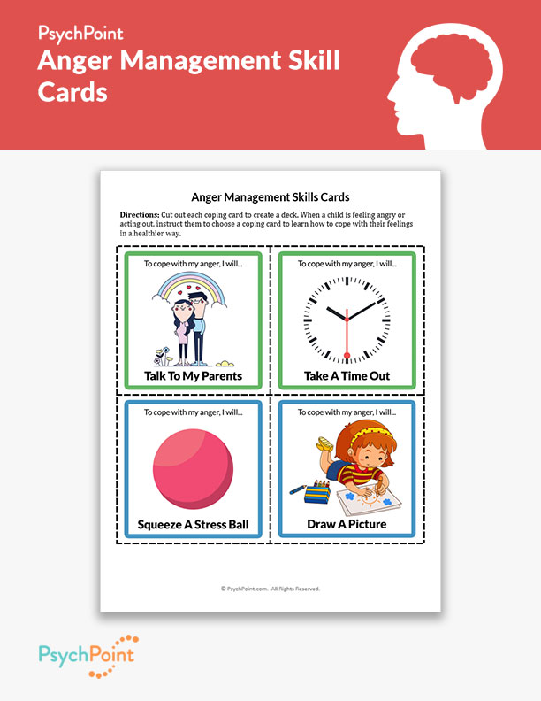Anger Management Skill Cards Worksheet