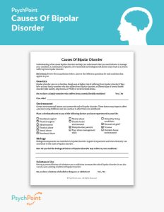 Causes Of Bipolar Disorder Worksheet