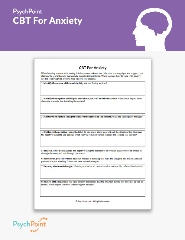 CBT For Anxiety Worksheet | PsychPoint