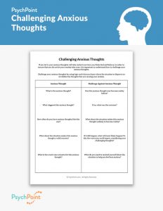 Anticipatory Anxiety Automatic Thought Record Worksheet | PsychPoint