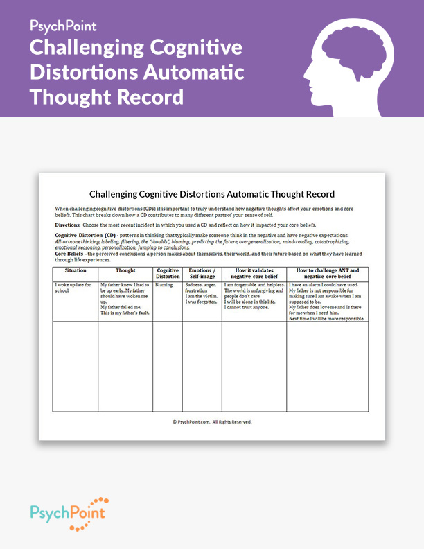 Challenging Cognitive Distortions Worksheet