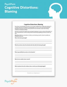 Cognitive Distortions: Blaming Worksheet