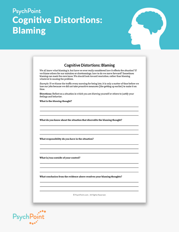 Cognitive Distortions: Blaming Worksheet