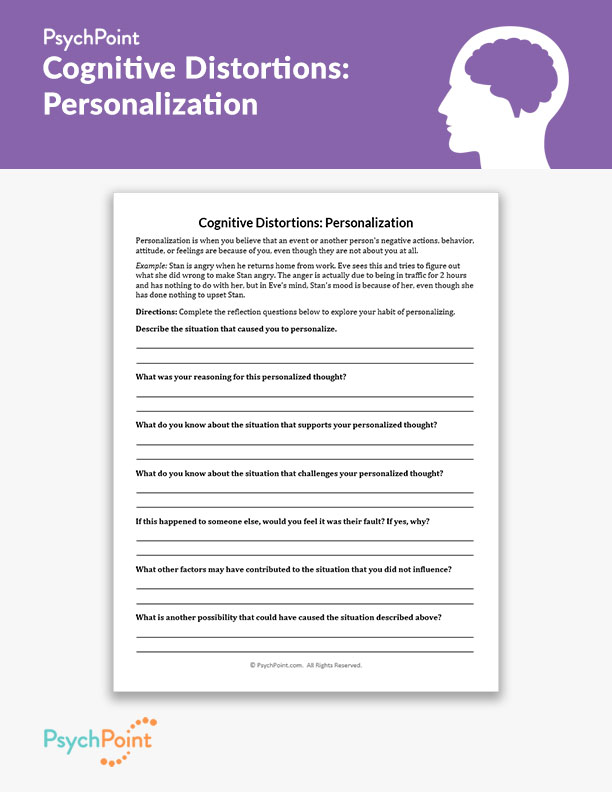 Cognitive Distortions: Personalization Worksheet