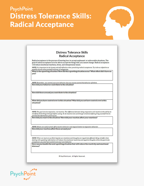 Distress Tolerance Skills: Radical Acceptance Worksheet