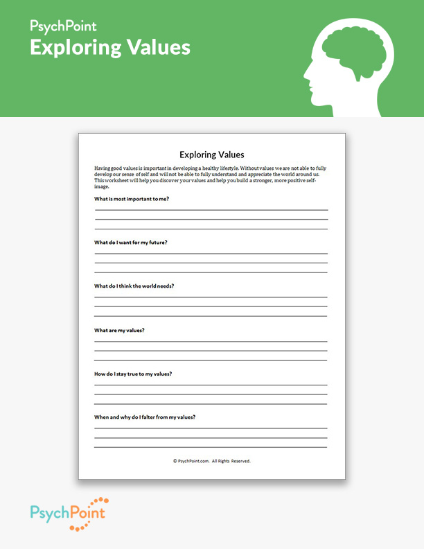 exploring values worksheet