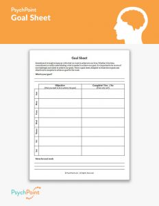 Goal Sheet Worksheet