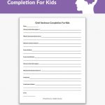 Grief Sentence Completion For Kids Worksheet