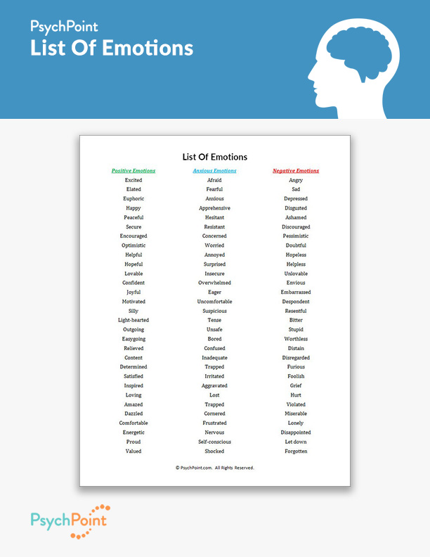 psychology emotions worksheet