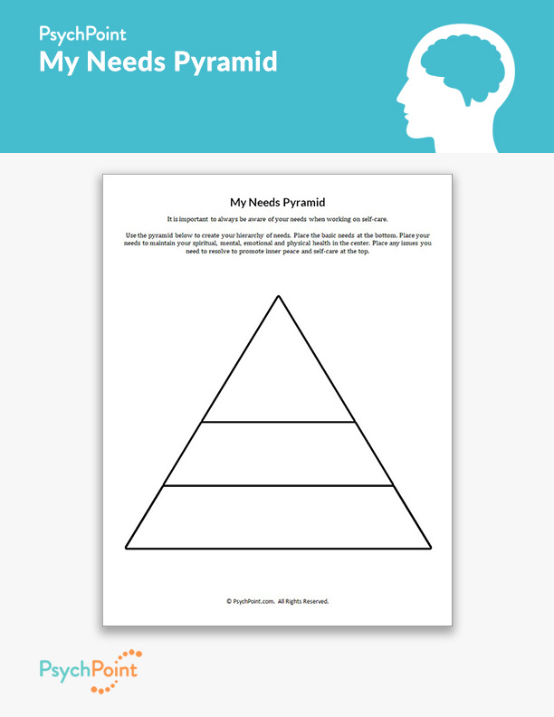 My Needs Pyramid Worksheet