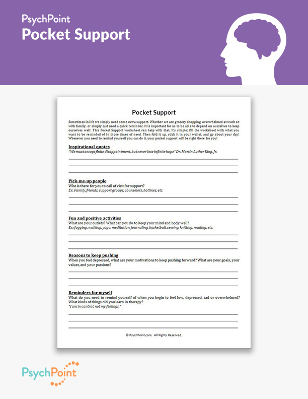 Pocket Support Worksheet