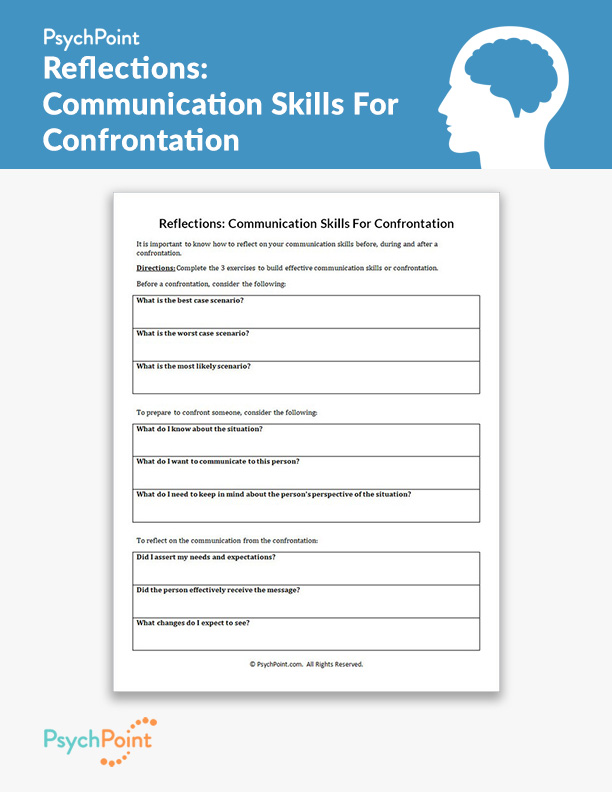 Reflections: Communication Skills For Confrontation Template