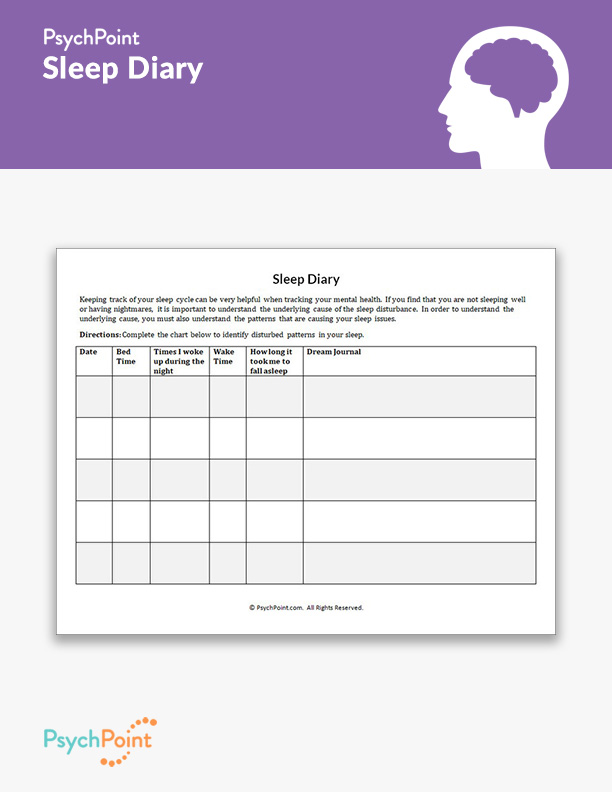 Sleep Diary Worksheet | PsychPoint