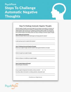 Steps To Challenge Automatic Negative Thoughts Worksheet
