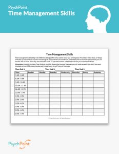 Time Management Skills Worksheet | PsychPoint