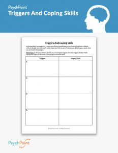 Triggers And Coping Skills Worksheet
