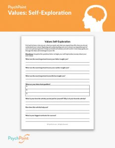 Values: Self-Exploration Worksheet
