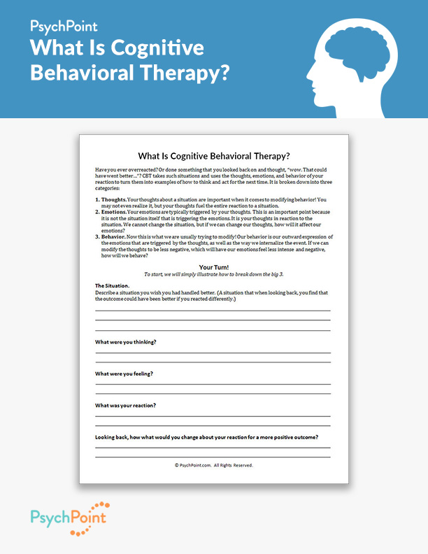 What Is Cognitive Behavioral Therapy? Worksheet