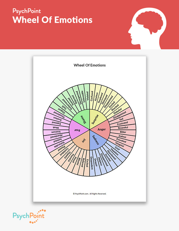Wheel Of Emotions Worksheet PsychPoint