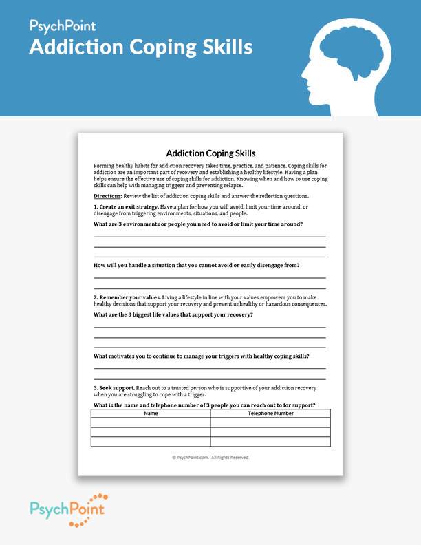 Addiction Coping Skills Worksheet