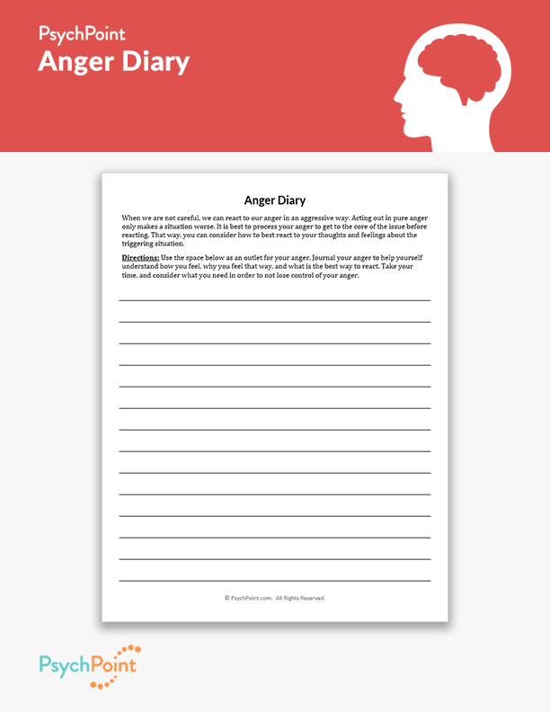 Anger Diary Worksheet