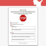 Anger Stop Sign Worksheet