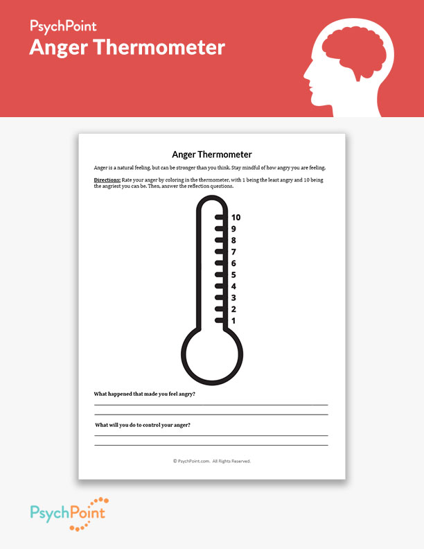 Anger Thermometer Worksheet