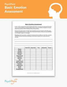 Basic Emotion Assessment Worksheet