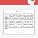 Behavior Chart Worksheet