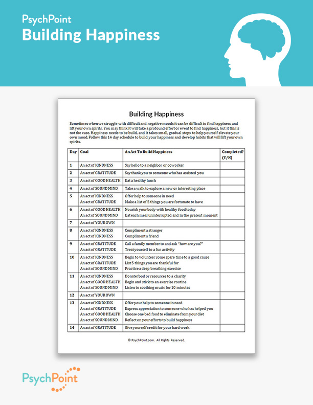 Building Happiness Worksheet