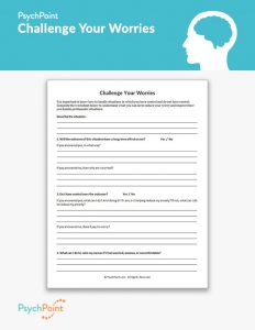 Challenge Your Worries Worksheet