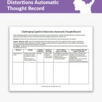Challenging Cognitive Distortions Automatic Thought Record Worksheet