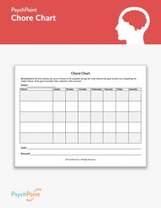 Chore Chart Worksheet