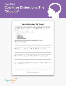 Cognitive Distortions: The "Shoulds" Worksheet