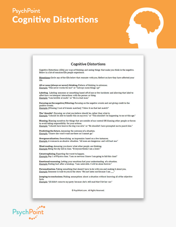 Cognitive Distortions Worksheet