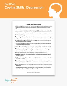 Coping Skills: Depression Worksheet