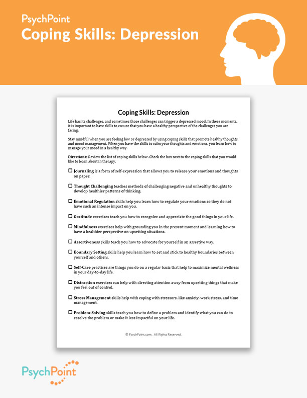 Coping Skills: Depression Worksheet