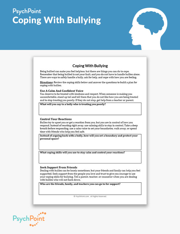 Coping With Bullying Worksheet