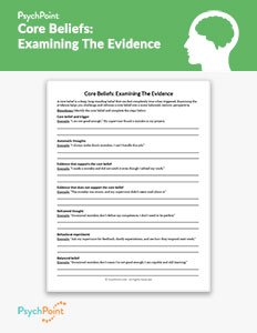 Core Beliefs: Examining The Evidence Worksheet