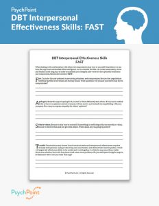 DBT Interpersonal Effectiveness Skills: FAST Worksheet