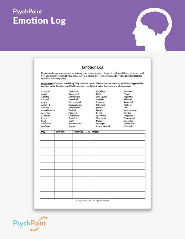 Emotion Log Worksheet
