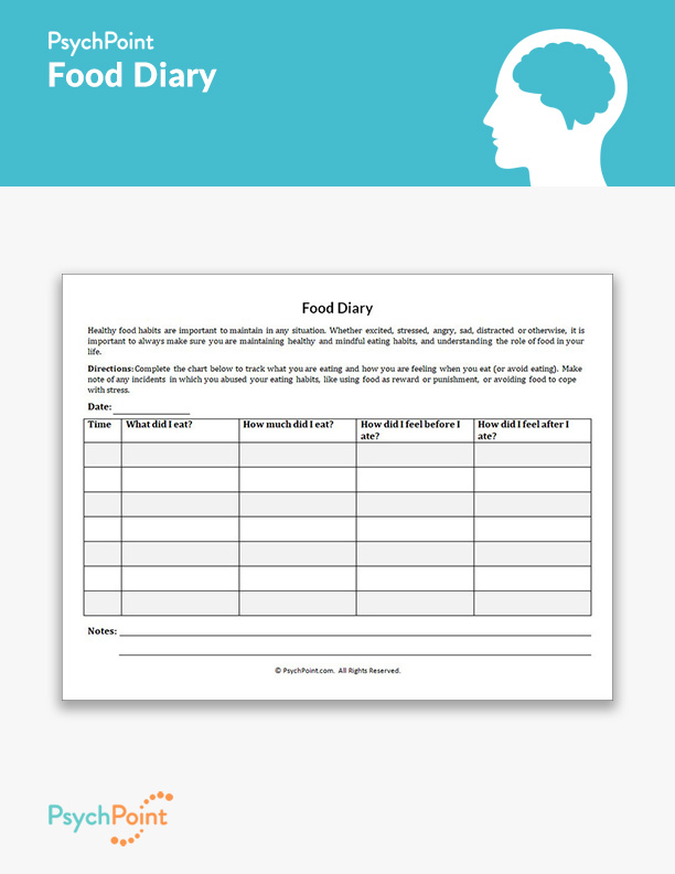 Food Diary Worksheet