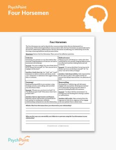 Four Horsemen Worksheet