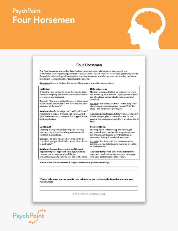 Four Horsemen Worksheet