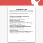 Gaslighting Warning Signs Worksheet