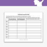 Gratitude Journal For Kids Worksheet