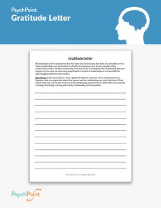 Gratitude Letter Worksheet