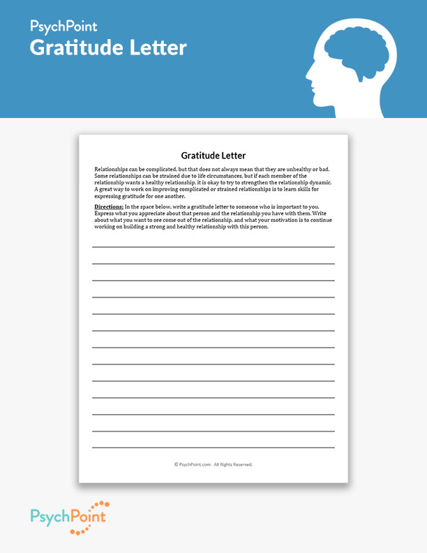 Gratitude Letter Worksheet